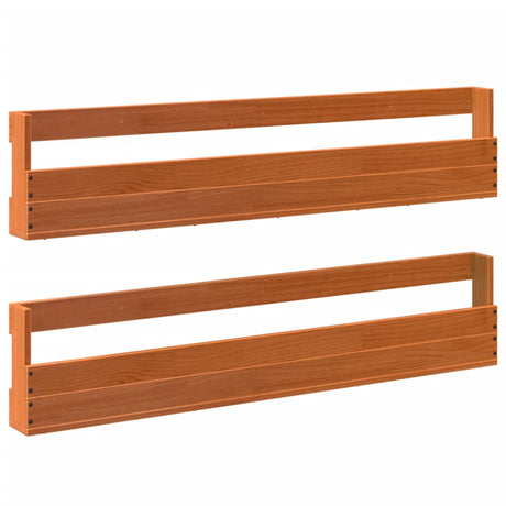 Vidaxx Schuhregale 2 Stk. 110 x 8,5 x 23,5 cm, massives Kiefernholz, braun gewaschen