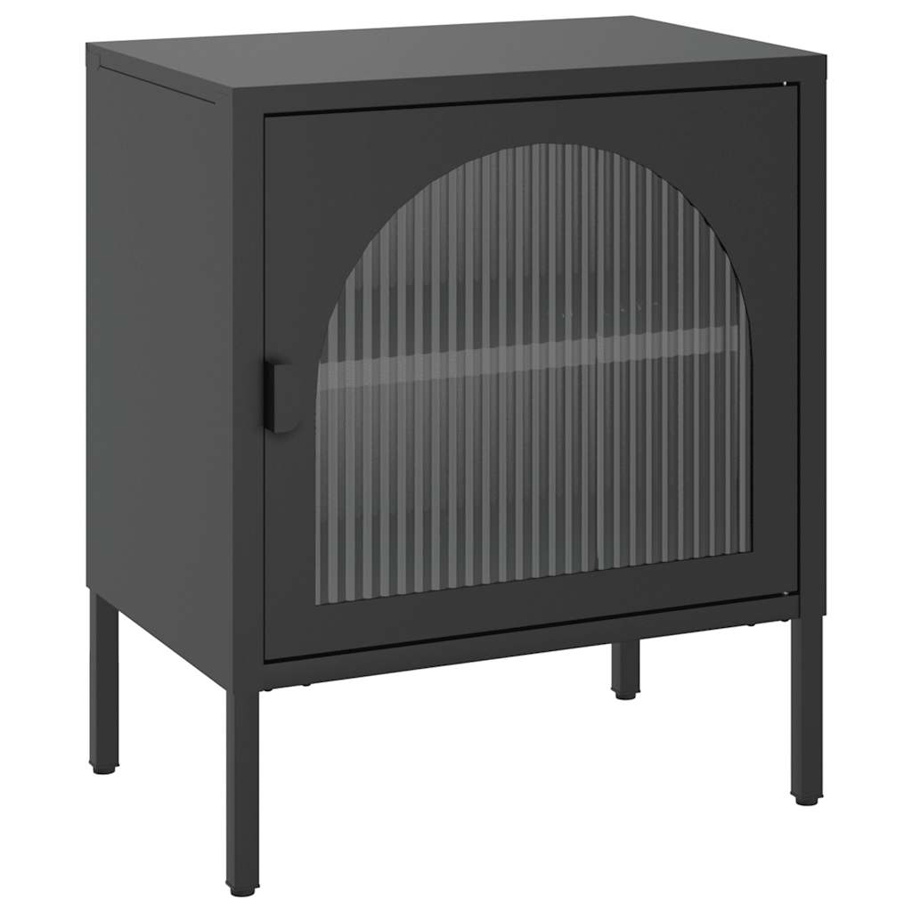 Vidaxl nachtkastjes 2 st 50x35x60 cm glas en staal zwart