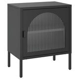 Vidaxl nachtkastjes 2 st 50x35x60 cm glas en staal zwart