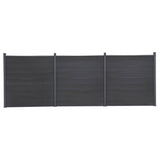 VidaXL Zaunelement-Set 526 x 186 cm HKC grau