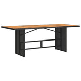 Vidaxl tuintafel met acaciahouten blad 190x80x75 cm poly rattan zwart