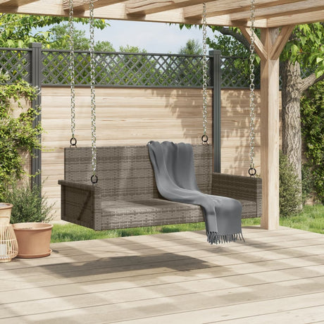 Vidaxl schommelbank 119x56x48 cm poly rattan grijs