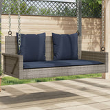 Vidaxl schommelbank met kussens 119x56x48 cm poly rattan grijs