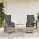 Vidaxl tuinstoelen 2 st verstelbaar met kussens poly rattan grijs