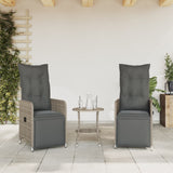 Vidaxl tuinstoelen 2 st verstelbaar met tafel poly rattan grijs