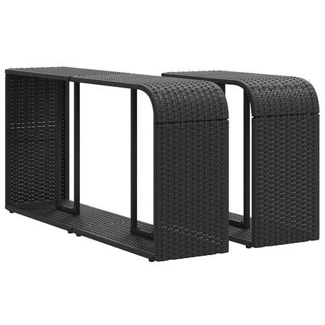VidaXL Lagerregale 2 Stk. schwarzes Polyrattan