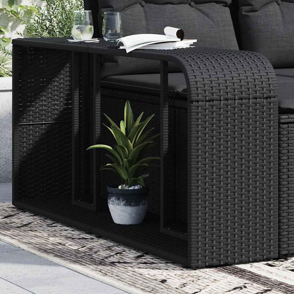 VidaXL Lagerregale 2 Stk. Poly Rattan Schwarz