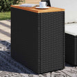 Vidaxl tuintafel met houten blad zwart 58x27,5x55 cm poly rattan
