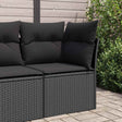 Vidaxl tuinhoekbank met kussens zwart poly rattan