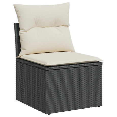 Vidaxl tuinstoel zonder armleuning met kussens poly rattan zwart