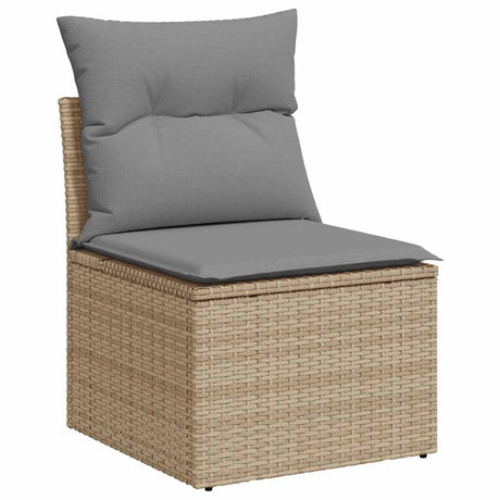 Vidaxl tuinstoel zonder armleuning met kussens poly rattan beige
