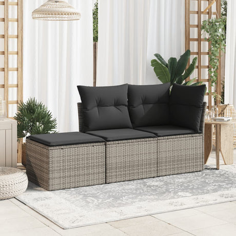 Vidaxl tuinkruk met kussen 55x55x37 cm poly rattan grijs