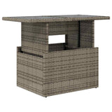 Vidaxl tuintafel met glazen blad 100x55x73 cm poly rattan grijs