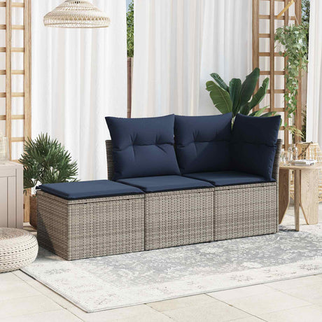Vidaxl tuinkruk met kussen 55x55x37 cm poly rattan grijs