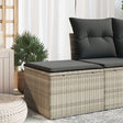 Vidaxl tuinkruk met kussen 55x55x37 cm poly rattan lichtgrijs