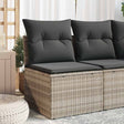 Vidaxl tuinstoel zonder armleuning met kussens poly rattan lichtgrijs