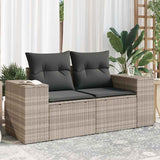 Vidaxl tuinbank 2-zits met kussens poly rattan lichtgrijs