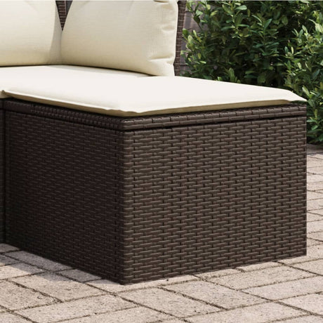 Vidaxl tuinkruk met kussen 55x55x37 cm poly rattan bruin