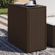Vidaxl tuinbijzettafel met glazen blad 58x27,5x55 cm poly rattan bruin