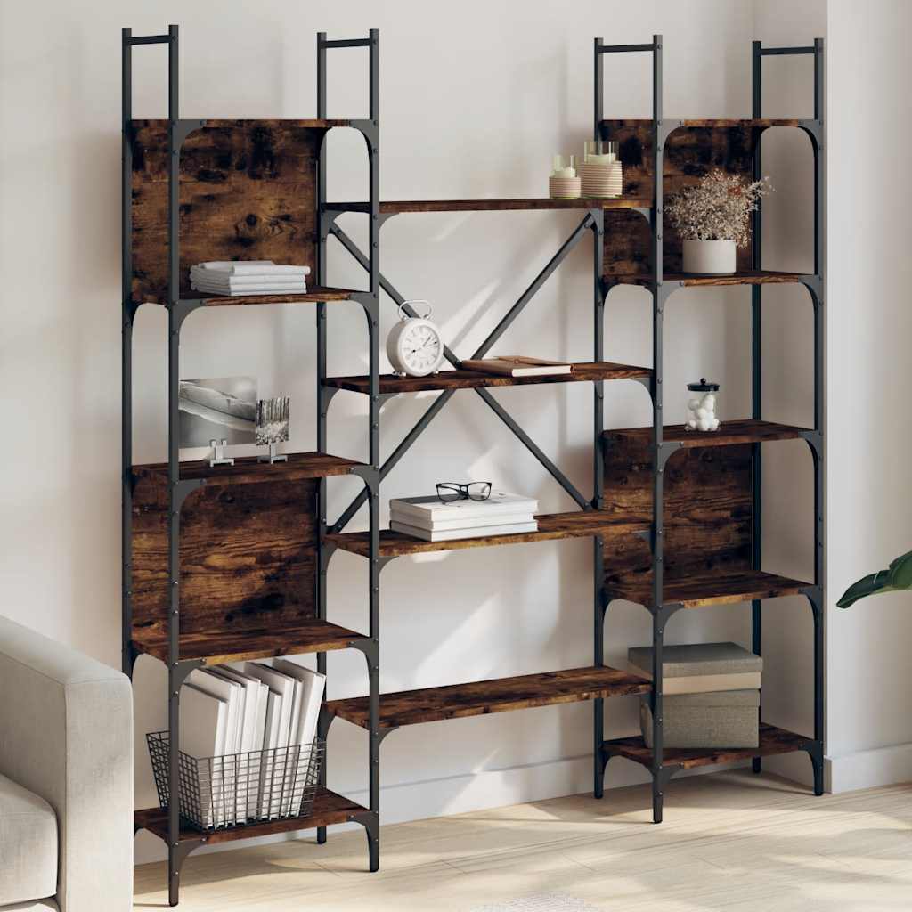 Vidaxl boekenkast 155,5x24x166,5 cm bewerkt hout gerookt eikenkleurig