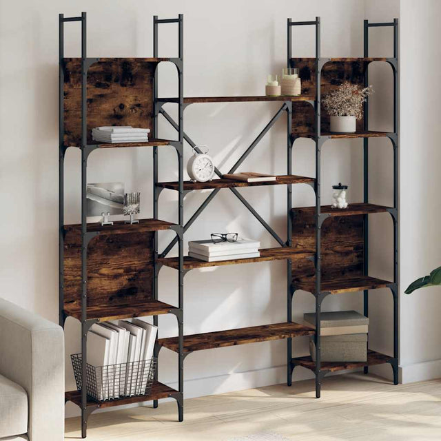 Vidaxl boekenkast 155,5x24x166,5 cm bewerkt hout gerookt eikenkleurig