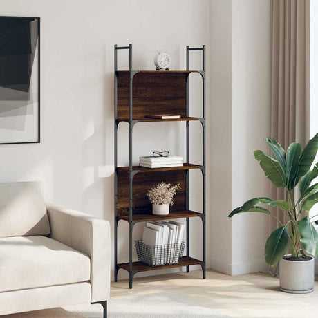 Vidaxl boekenkast 5-laags 60,5x24x166,5 cm bewerkt hout bruineiken