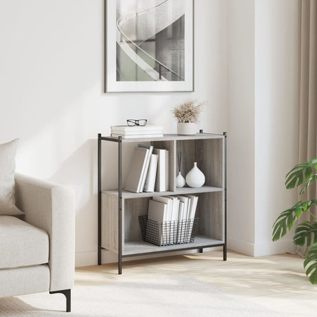 Vidaxl boekenkast 72x28x77,5 cm bewerkt hout grijs sonoma eikenkleur
