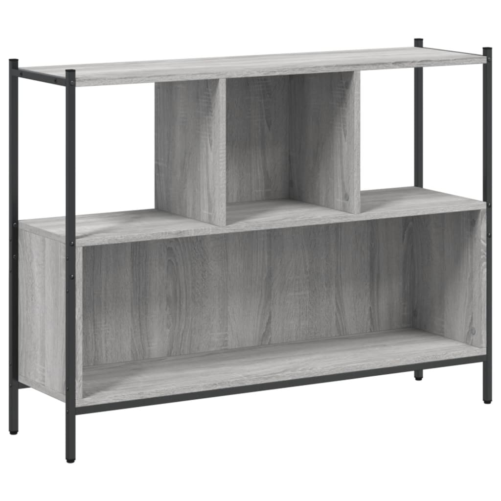 Vidaxl boekenkast 102x28x77,5 cm bewerkt hout grijs sonoma eikenkleur