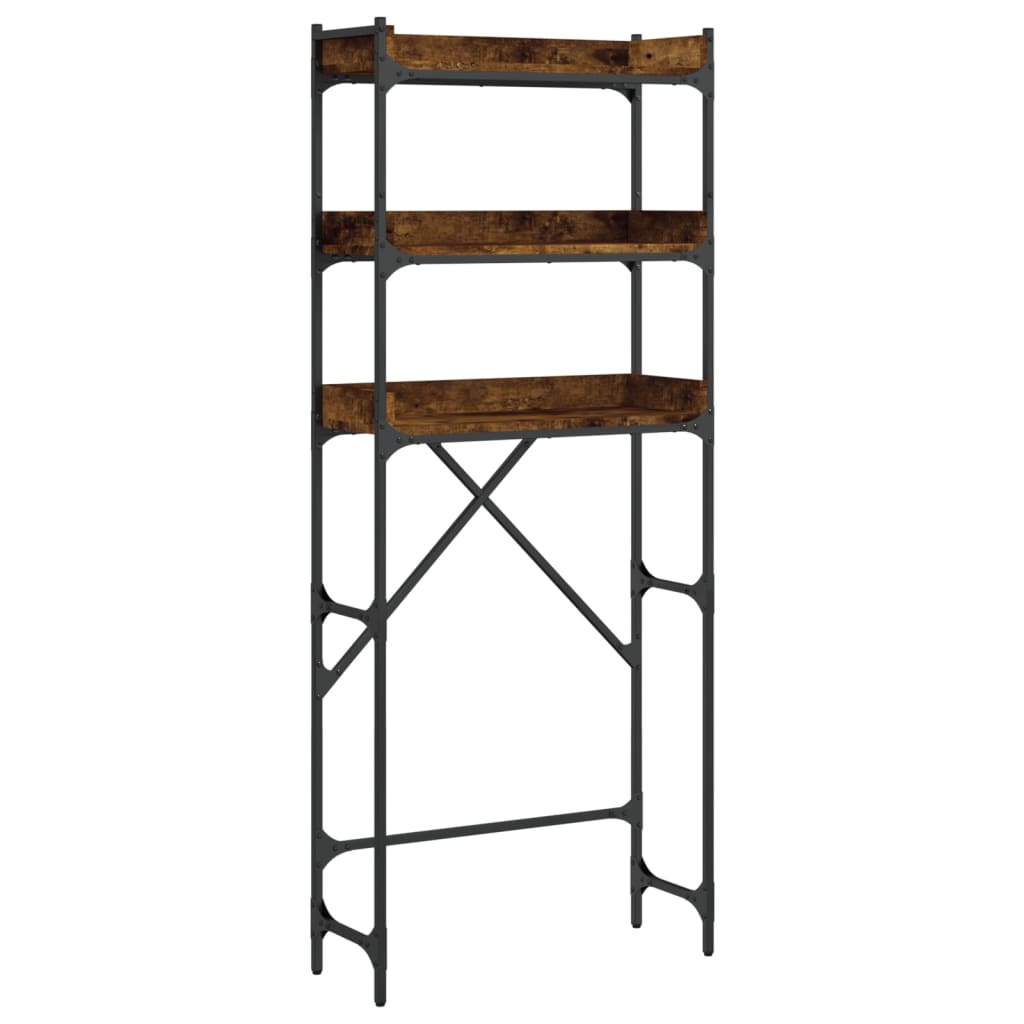 Vidaxx Waschmaschinenständer 67x25x163 cm verarbeitetes Holz, geräucherte Eiche