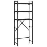 Vidaxx Waschmaschinenständer 67x25x163 cm, lackiertes Holz schwarz