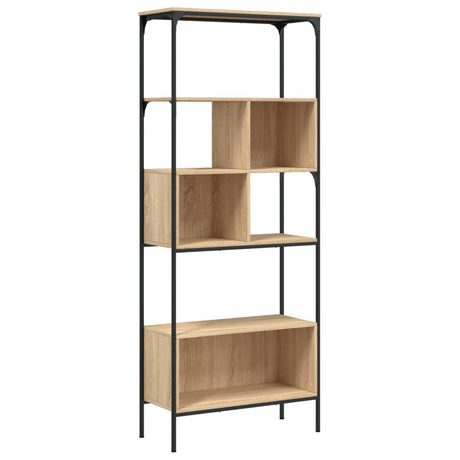 Vidaxl boekenkast 5-laags 76x33x188,5 cm bewerkt hout sonoma eiken