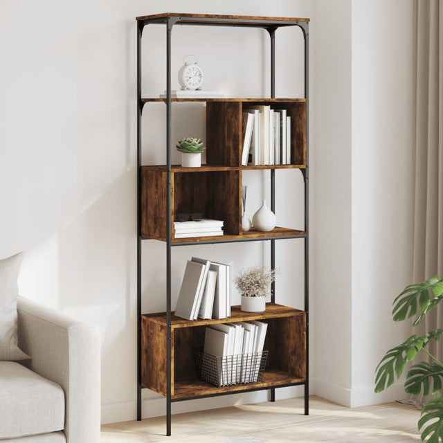 Vidaxl boekenkast 5-laags 76x33x188,5 cm bewerkt hout gerookt eiken