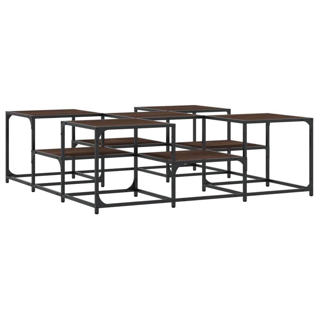 Vidaxl salontafel 121x121x40 cm bewerkt hout bruin eikenkleur