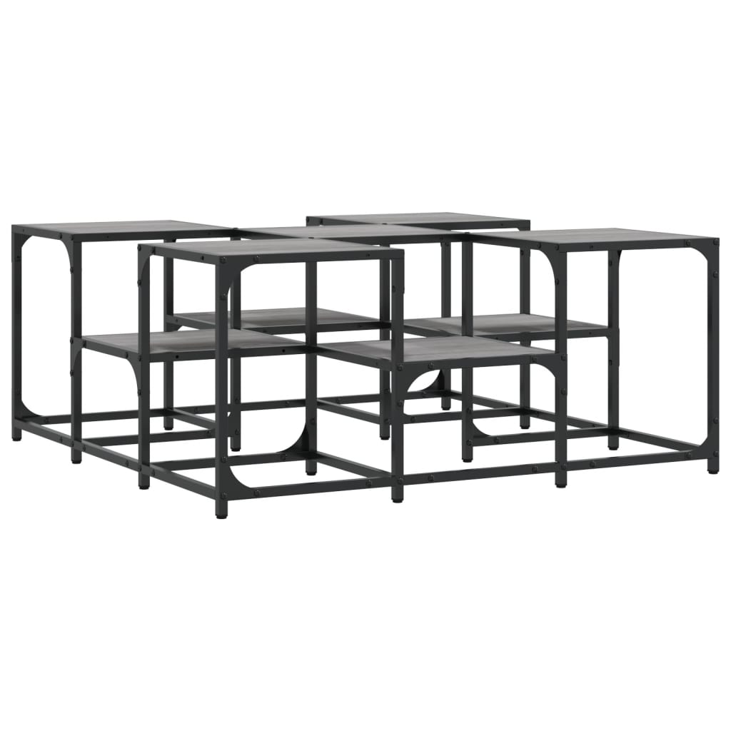 Vidaxl salontafel 91x91x40 cm bewerkt hout grijs sonoma eikenkleurig