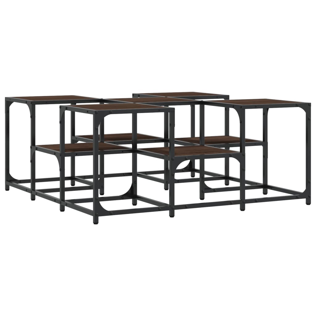 Vidaxl salontafel 91x91x40 cm bewerkt hout bruin eikenkleur