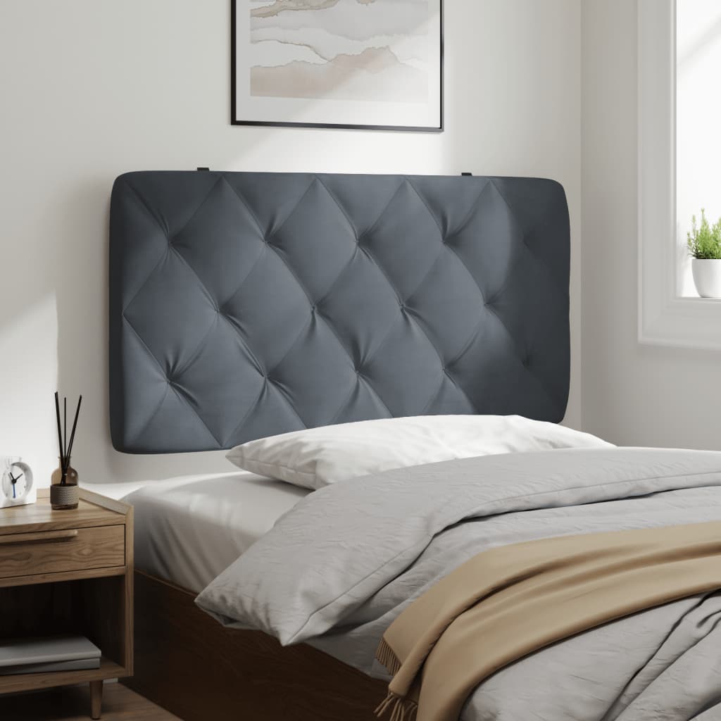 Vidaxl hoofdbordkussen donkergrijs 100 cm fluweel