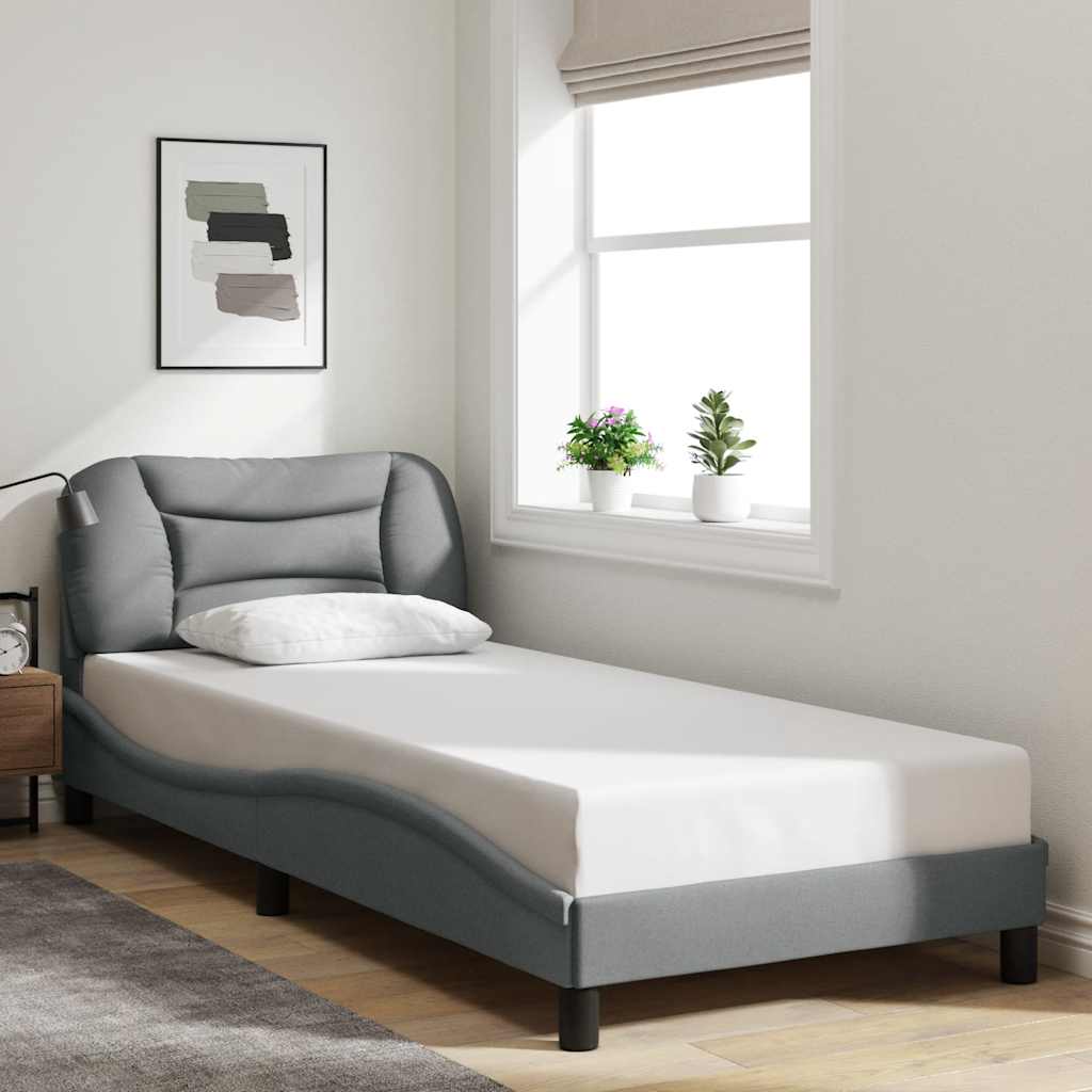 Vidaxl bedframe zonder matras hvar 90x190 cm stof lichtgrijs