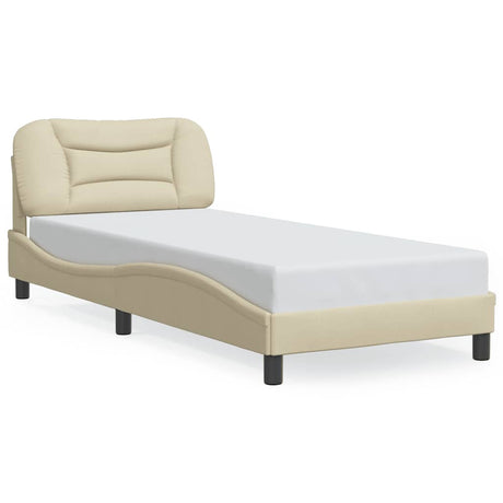Vidaxl bedframe zonder matras hvar 90x190 cm stof crèmekleurig