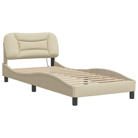 Vidaxl bedframe zonder matras hvar 90x190 cm stof crèmekleurig