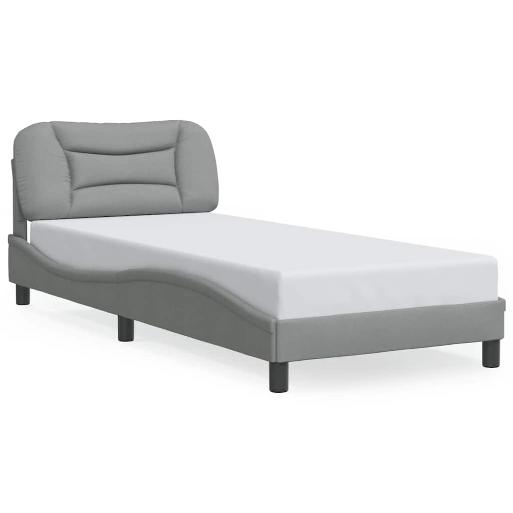 Vidaxl bedframe zonder matras hvar 90x200 cm stof lichtgrijs