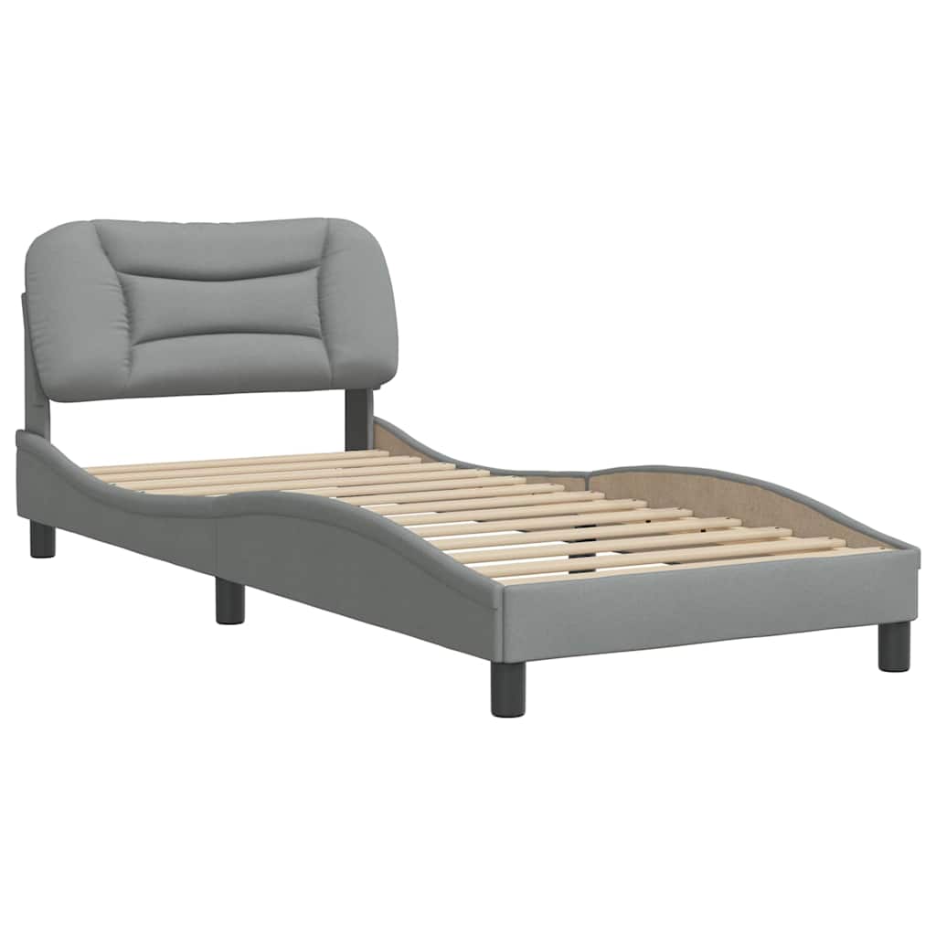 Vidaxl bedframe zonder matras hvar 90x200 cm stof lichtgrijs