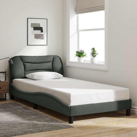 Vidaxl bedframe zonder matras hvar 100x200 cm stof donkergrijs