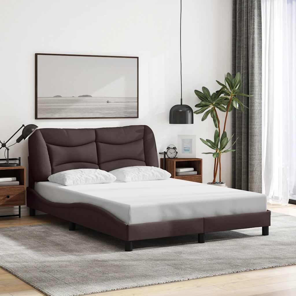 Vidaxl bedframe zonder matras hvar 120x200 cm stof donkerbruin