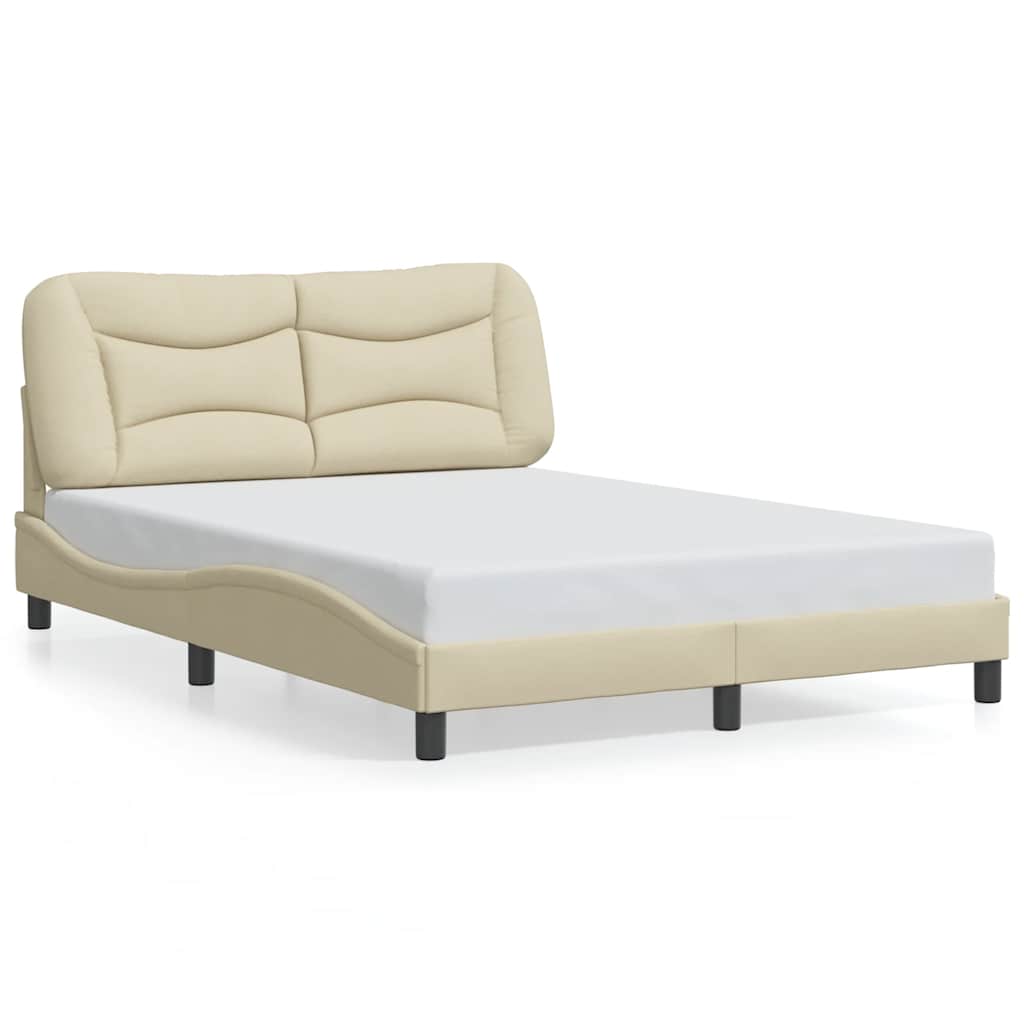 Vidaxl bedframe zonder matras hvar 120x200 cm stof crèmekleurig