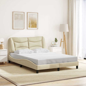Vidaxl bedframe zonder matras hvar 120x200 cm stof crèmekleurig