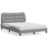 Vidaxl bedframe zonder matras hvar stof lichtgrijs 140x190 cm