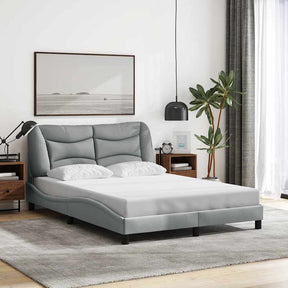 Vidaxl bedframe zonder matras hvar stof lichtgrijs 140x190 cm