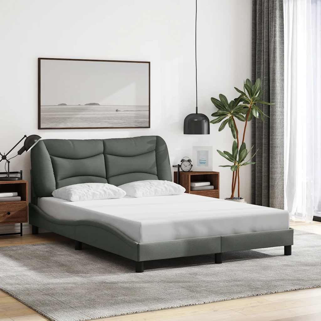 Vidaxl bedframe zonder matras hvar stof donkergrijs 140x190 cm
