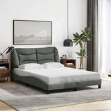Vidaxl bedframe zonder matras hvar stof donkergrijs 140x190 cm