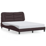 Vidaxl bedframe zonder matras hvar stof donkerbruin 140x190 cm
